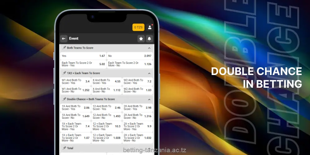 Information about double chance in betting at betting companies in Tanzania