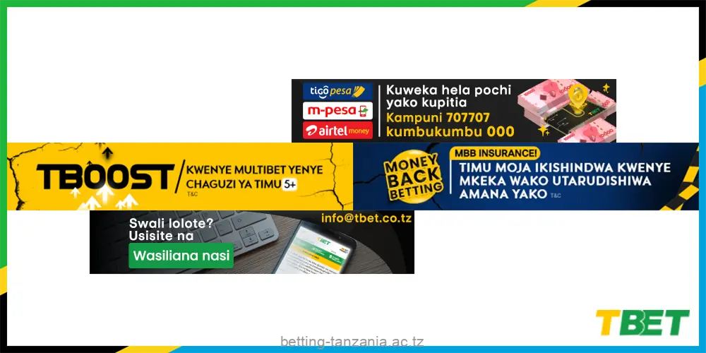 TBet provides players from Tanzania with different types of bonuses to top up their bankroll