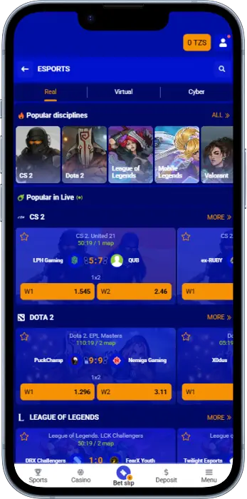 Players from Tanzania can place esports bets on the PariPesa app