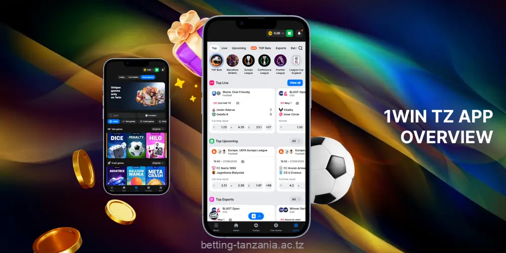 The 1win app gives players from Tanzania full access to the casino, live casino and sportsbook