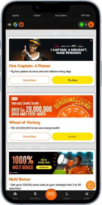 Bonuses and promotions are available via the 888bet app