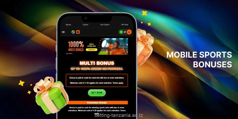 Players from Tanzania can take advantage of the sports bonus at 888bet