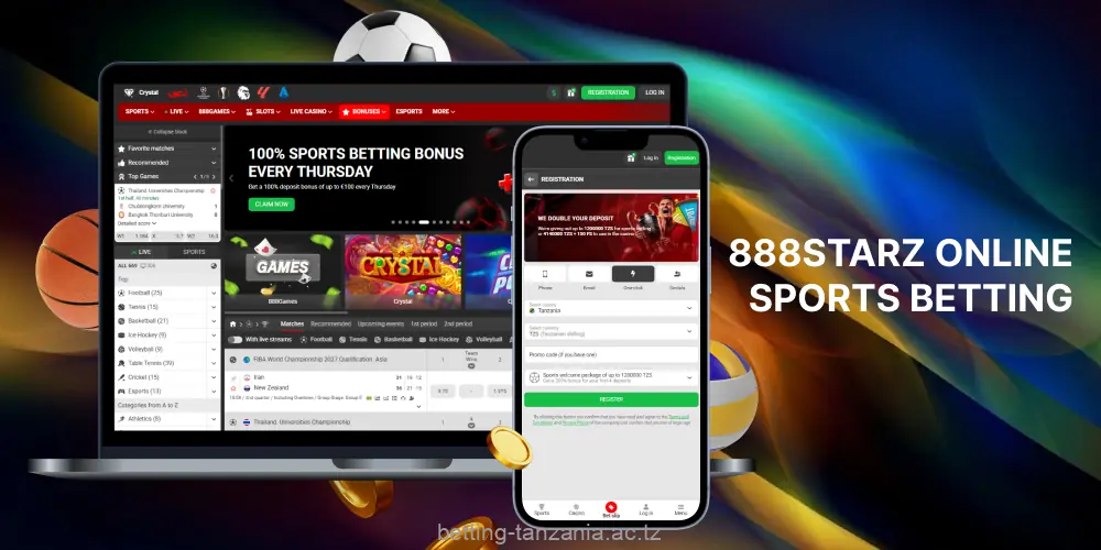 The 888STARZ platform offers over 40 sports and many interesting features for Tanzanian users