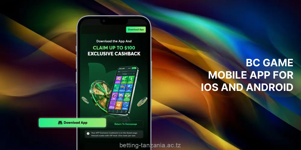 BC Game offers a mobile experience for Tanzanian Android and iOS users