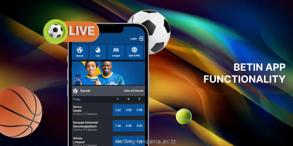 The Betin app offers Tanzanian players thousands of casino games and over 30 sports and esports games