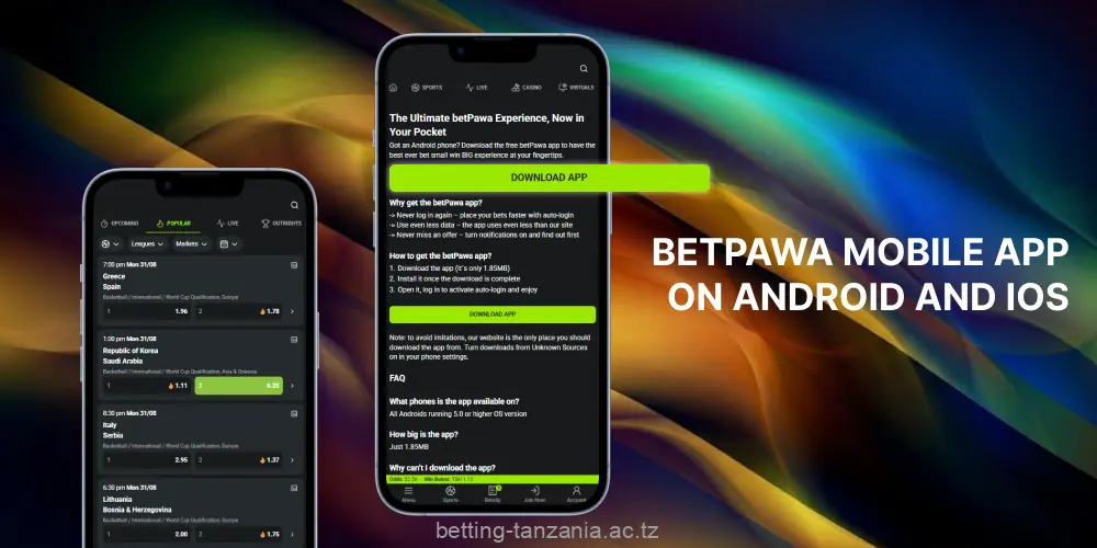 For users in Tanzania who wish to place sports bets on the go, the BetPawa mobile app is available for both Android and iOS