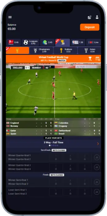 Tanzanian players can bet on virtual sport through the Betsson app
