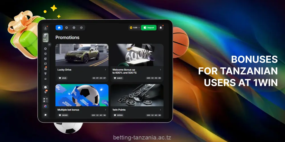 1win offers Tanzanian players promotions for sports betting and casino games