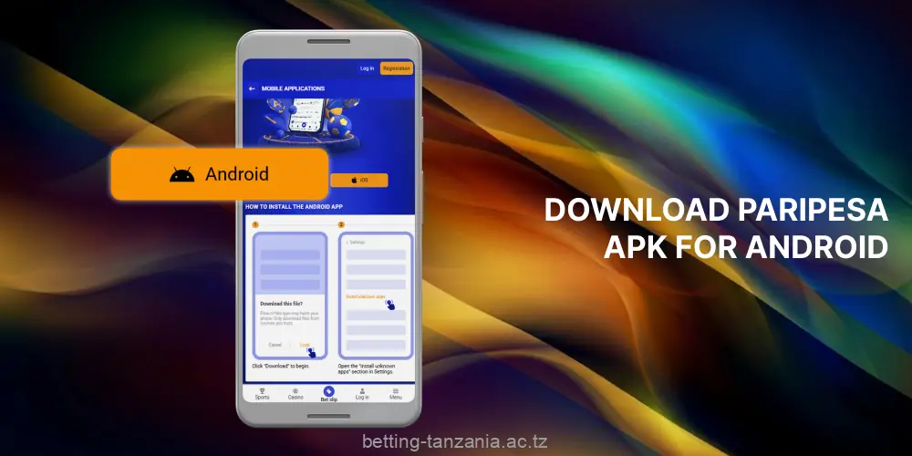 Bettors from Tanzania can download the PariPesa app for Android via the mobile version of the website