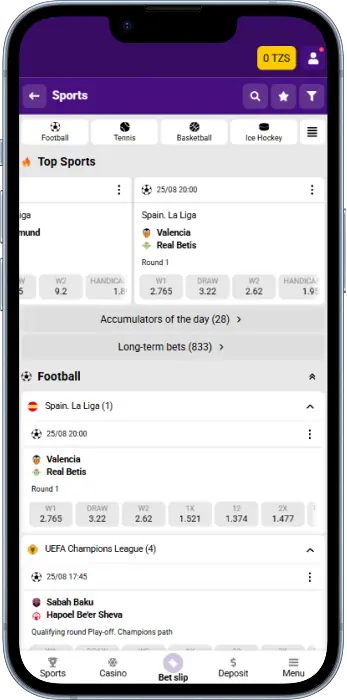 Betting on sports via Helabet Tanzania app
