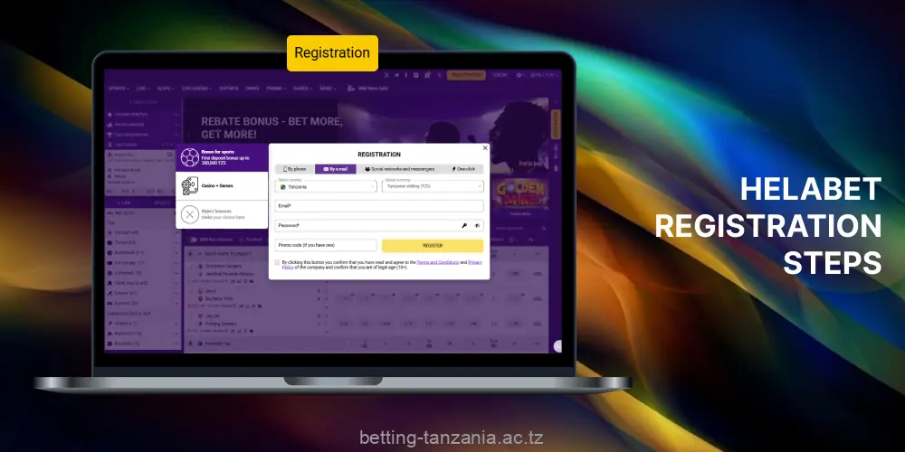 Creating a Helabet account in Tanzania is easy and simple by following these instructions