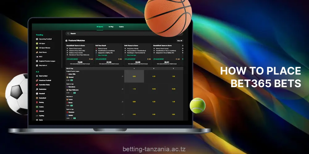 Guide to placing bets on bet365 Tanzania