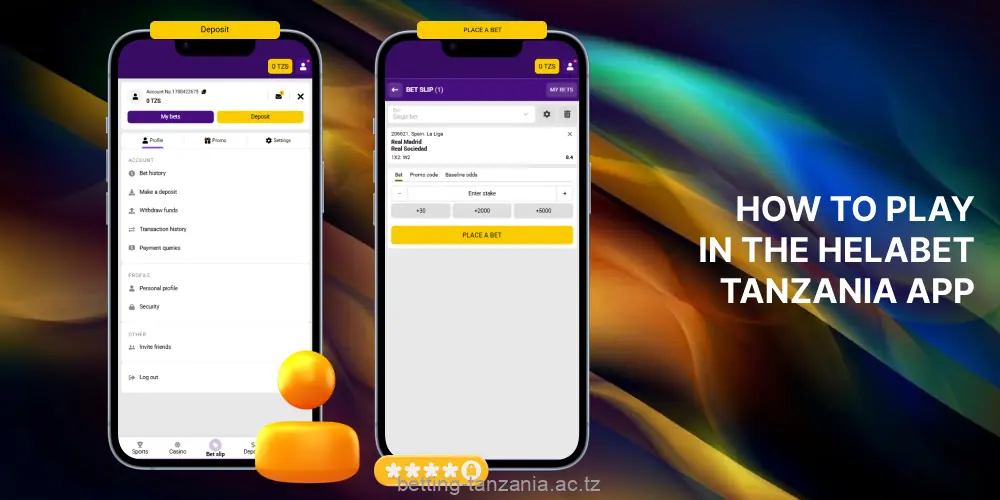 How to play and bet in the Helabet Tanzania app