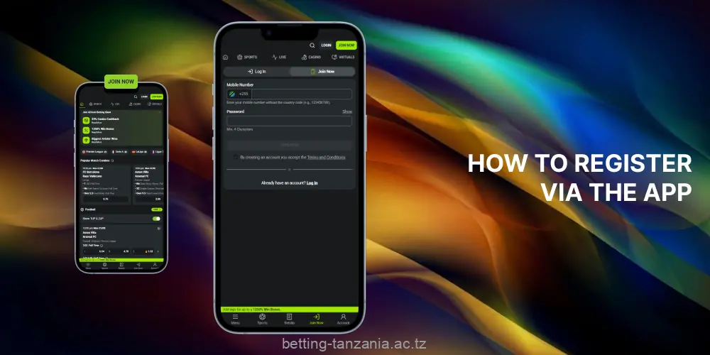 Registration via the BetPawa app in Tanzania is no different from the desktop version