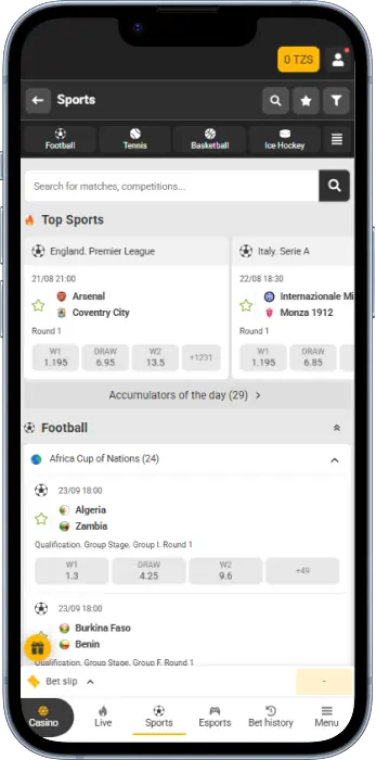 Sports disciplines available for betting on the Melbet app