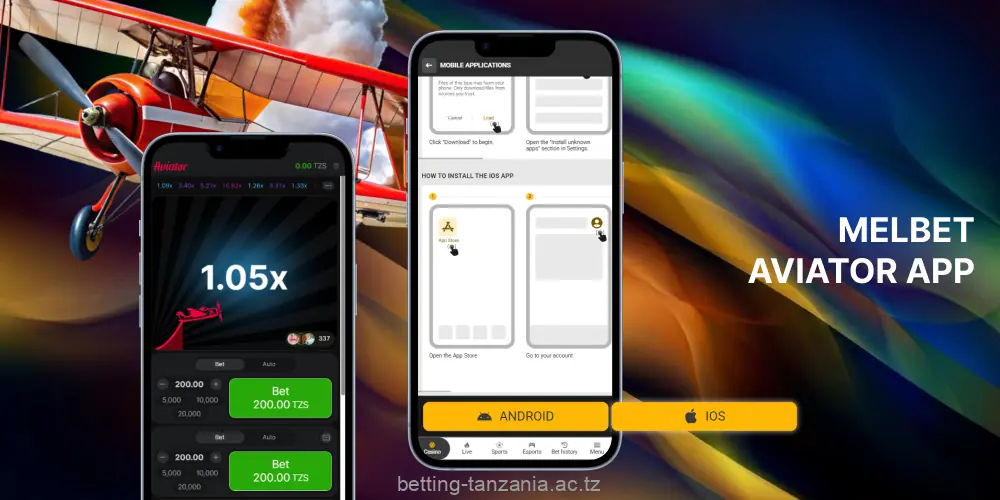 The Melbet Aviator app allows users from Tanzania to play at any time from a mobile device