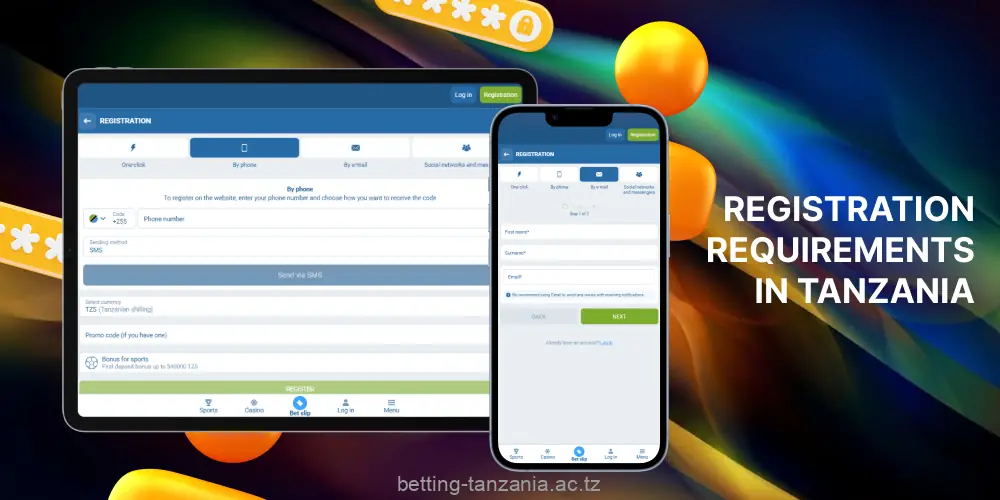 Players from Tanzania can join 1xBet in a variety of ways - quickly and easily
