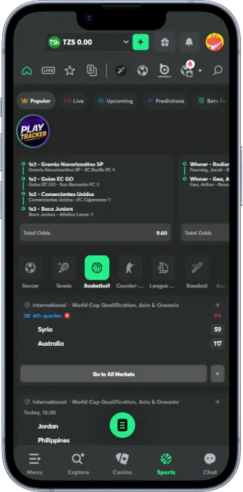 Basketball betting available to Tanzanian players via BC Game app