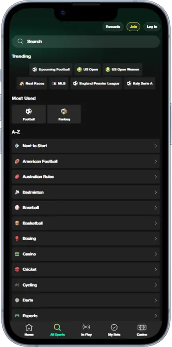 In the Bet365 apps, players from Tanzania can place bets on various sports