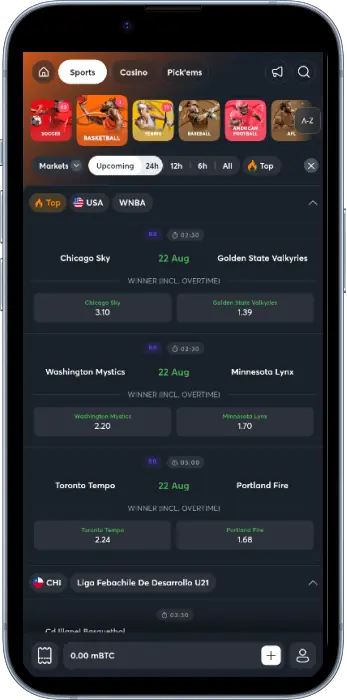 Basketball betting available on the Sportsbet Tanzania app