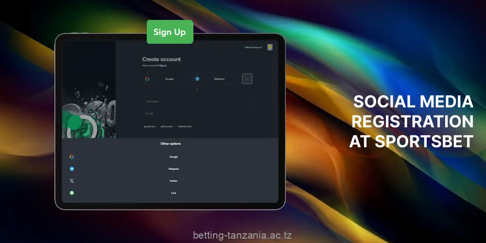 Players from Tanzania can register on Sportsbet using social media
