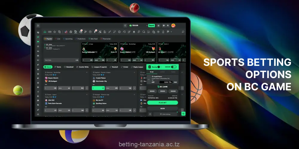 BC Game offers sports betting for Tanzanian players