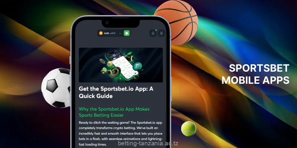Instructions on how to download the Sportsbet.io app for players from Tanzania