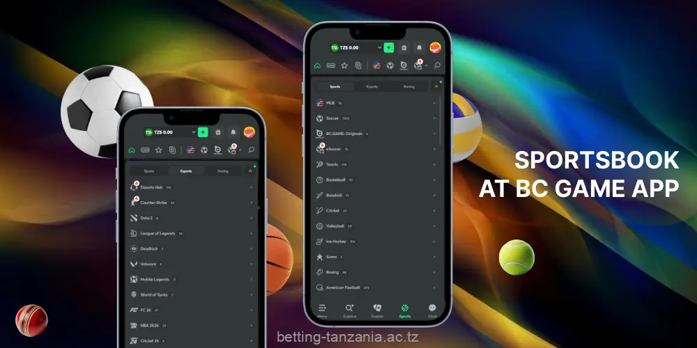The BC Game app allows you to bet on popular sporting events