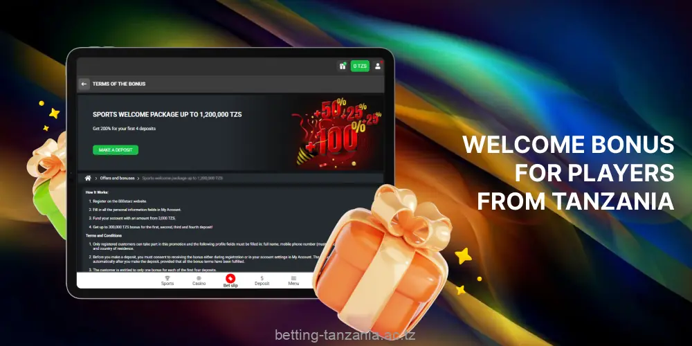 888STARZ offers Tanzanians a 200% first-deposit bonus