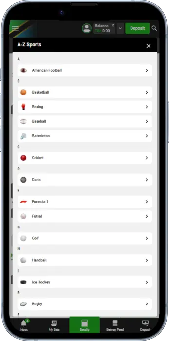 Through the Betway app, bettors from Tanzania can place various types of bets