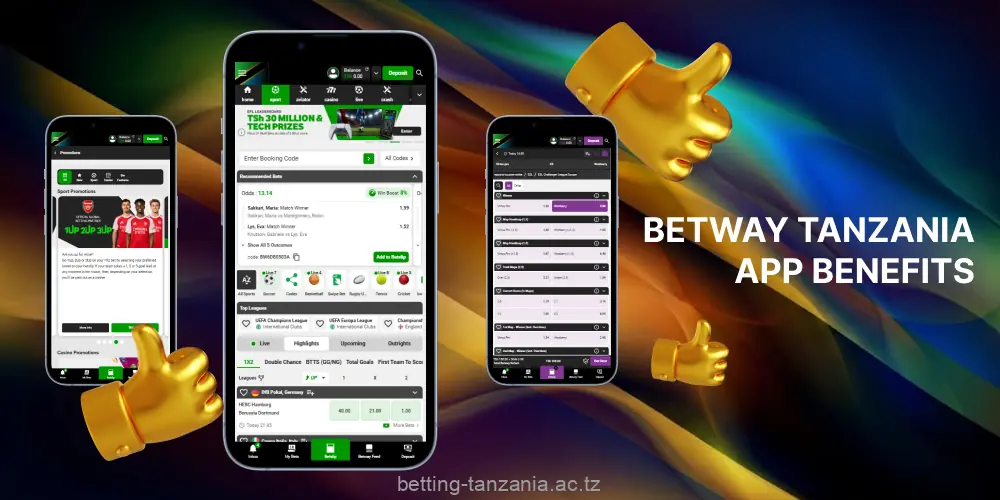 Players from Tanzania can have an enjoyable sports betting experience using the Betway app