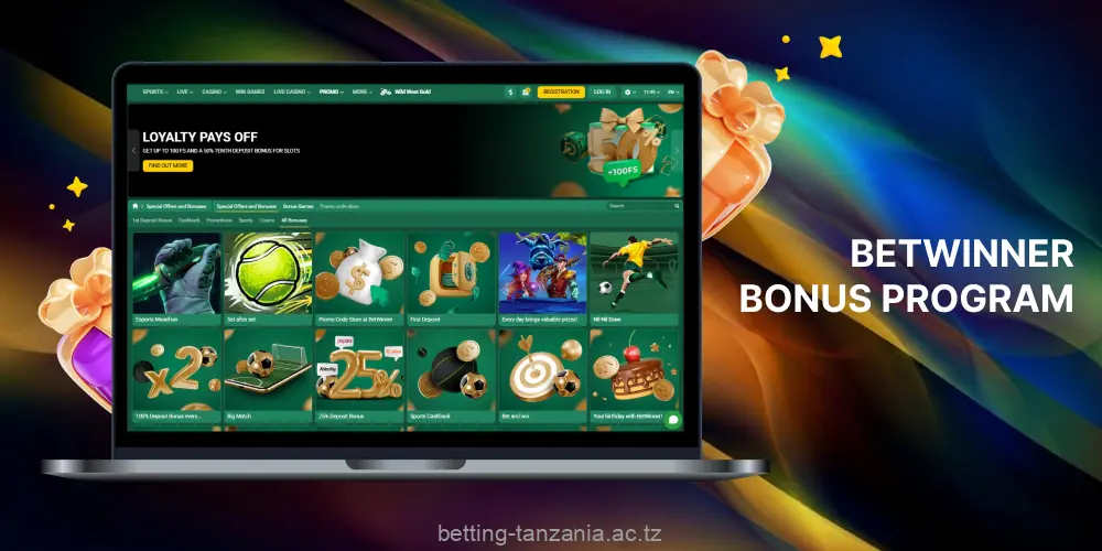 Betwinner offers bonus incentives for new and returning players from Tanzania