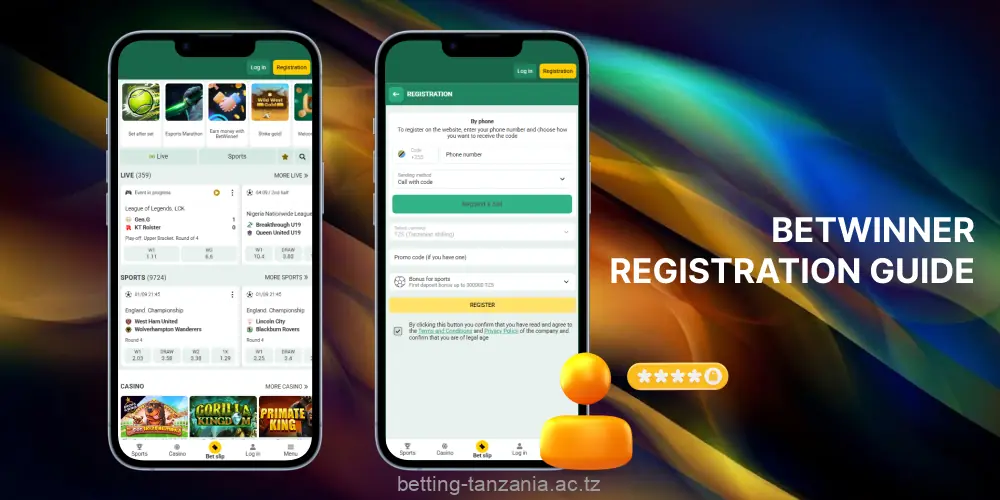 Betwinner registration process for Tanzanian bettors