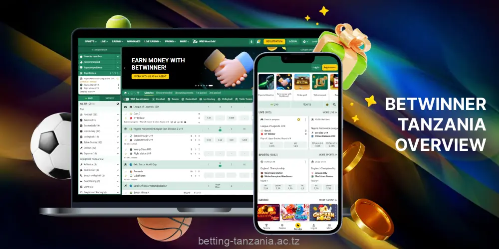 Betwinner offers Tanzanian players diverse betting markets, TZS payments, and access on desktop and mobile devices