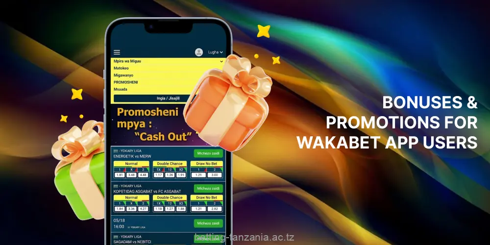 The Wakabe app gives access to a wide variety of bonuses that players from Tanzania can use to gamble and bet