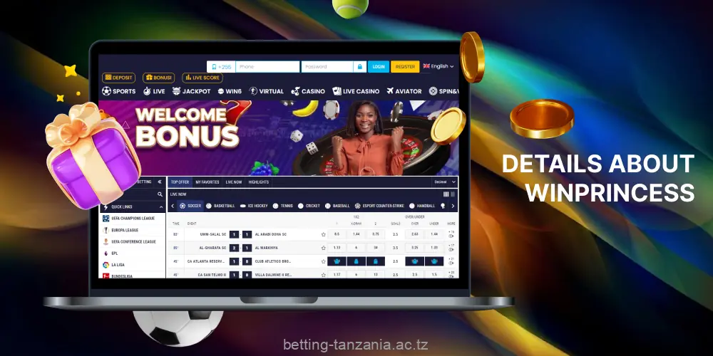 WinPrincess legally provides gambling and betting options in Tanzania