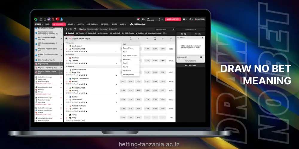 Draw no Bet in Tanzania is used in a variety of sports, and is particularly prevalent in soccer betting