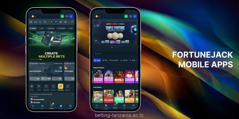 Tanzanian players can use the FortuneJack app to bet on the go