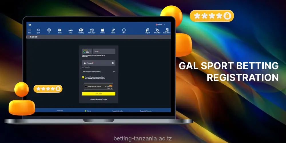 Registration in Gal Sport Betting is quick and easy