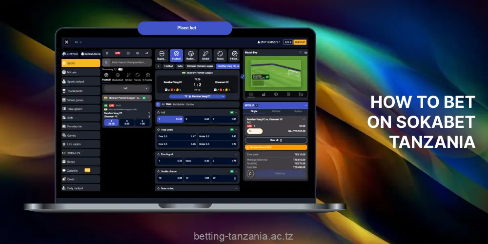 In order to bet at Sokabet, players from Tanzania must first register and fund an account with Sokabet