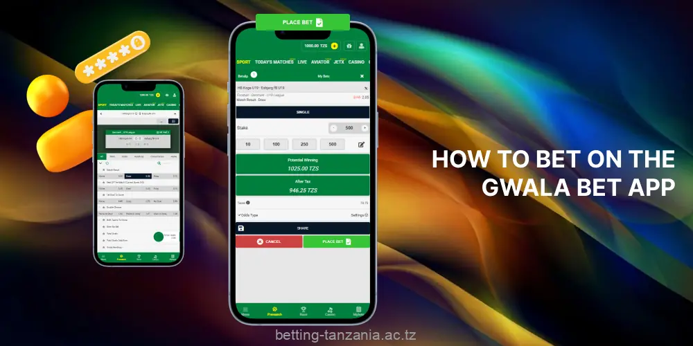 Instructions for betting on sports on the GwalaBet app