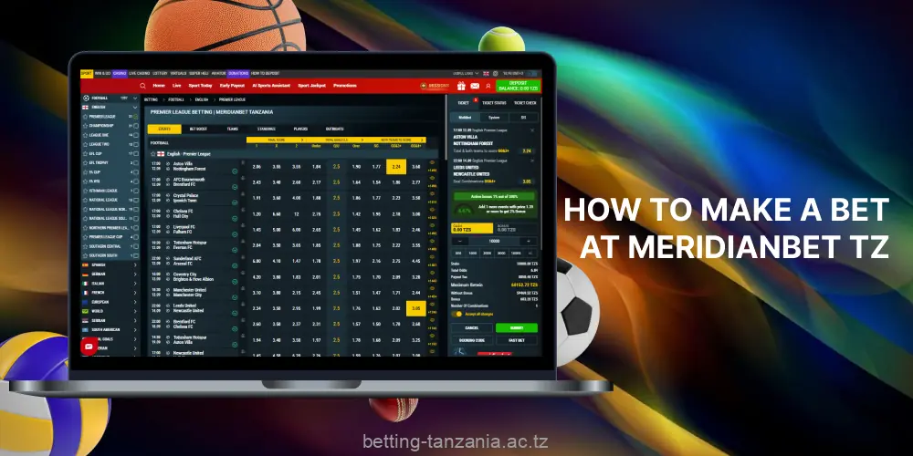 One of the advantages Meridianbet has over other bookmakers in Tanzania is the range of sports betting markets available