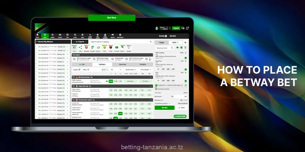 Placing bets on Betway is easy and convenient after registering and funding your account