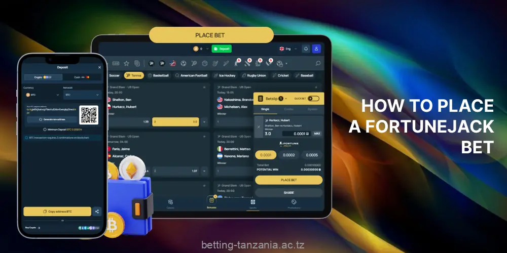 Tazania players can bet on sports at Fortunejack