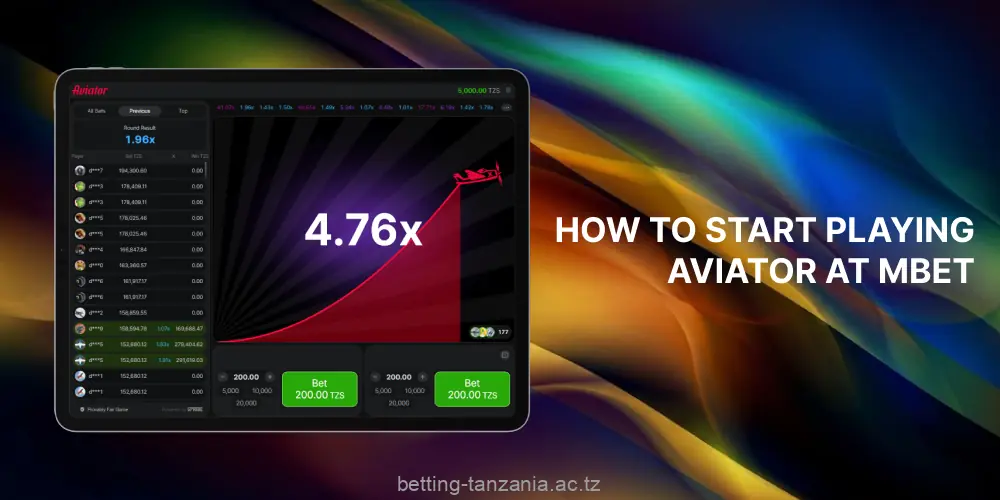 To play Aviator by M-bet in Tanzania, you need to register and make a deposit