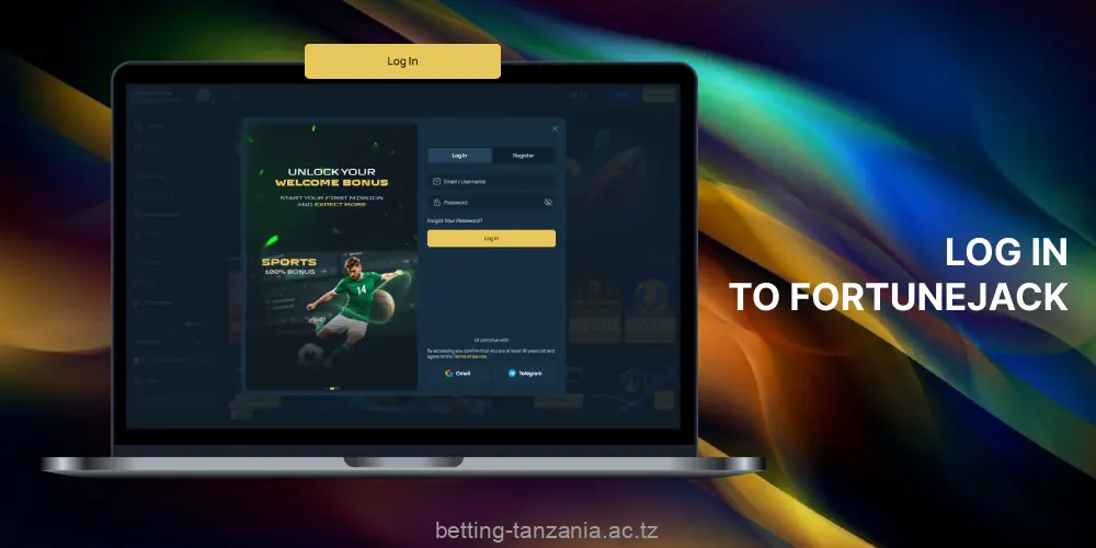 Tanzanian bettors can log in to FortuneJack using their registered account details