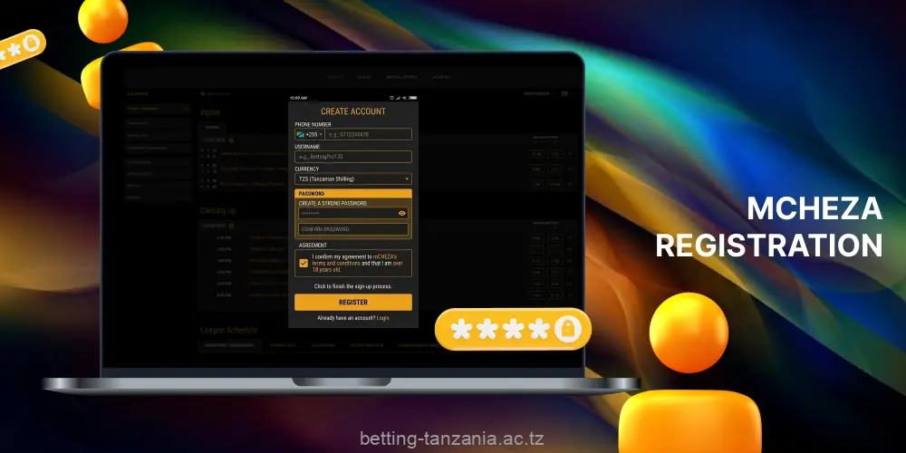 Instructions for Tanzanian users on how to register with mCHEZA