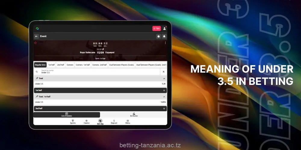 Meaning of under 3.5 in sport betting