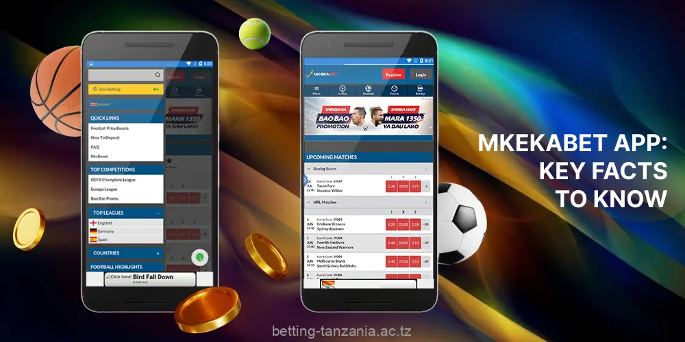 The downloaded Mkekabet Tanzania app has everything that can be found in the browser version