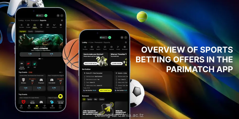 Betting options in Parimatch Tanzania mobile app